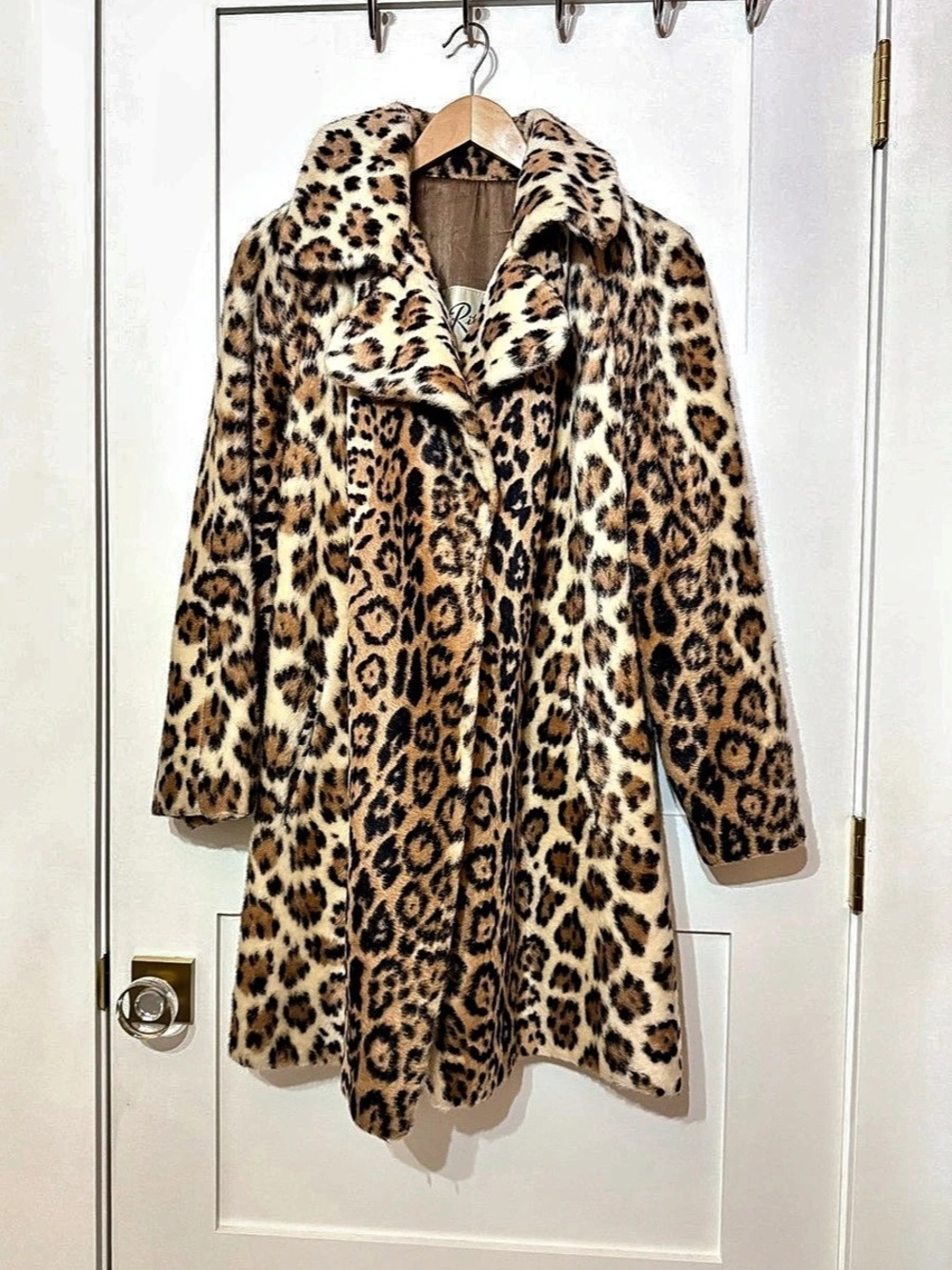 Lou Ritchie Leopard Print Teddy Coat Vintage